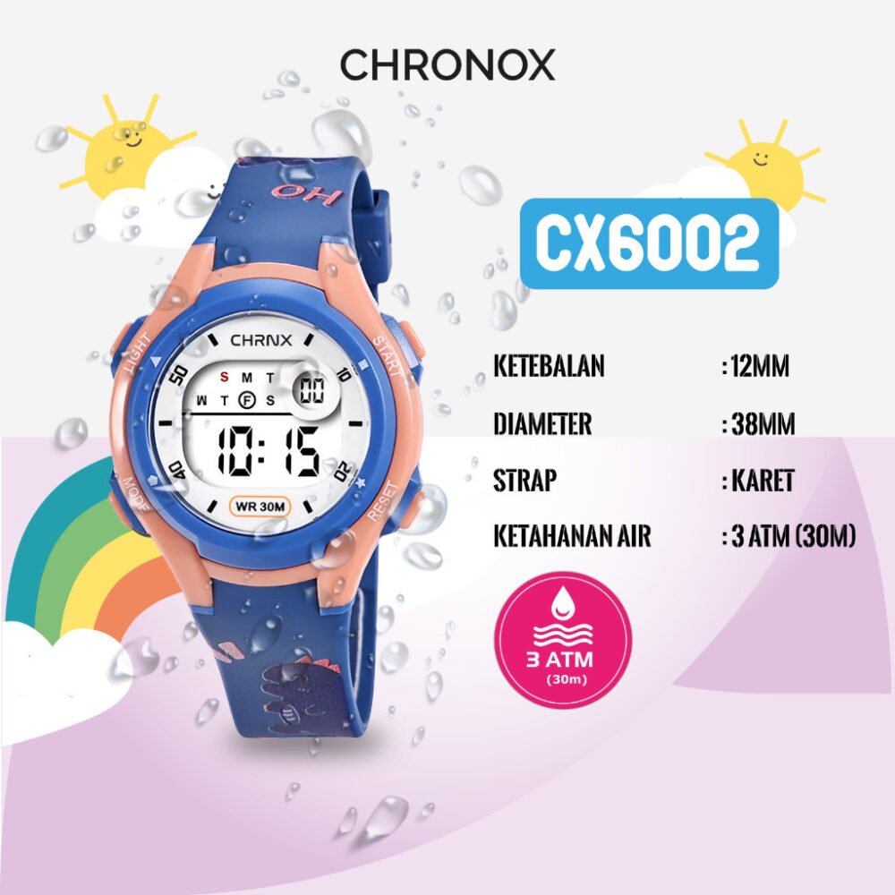 Jam Tangan Anak Digital Anti Air Waterproof Sporty Fashion Chronox CX6002 [ Baca Deskripsi] - Gambar 6