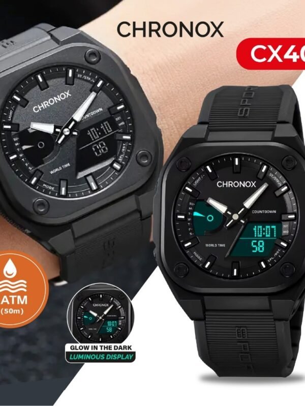 Jam Tangan Analog Digital Unisex Pria Wanita Anti Air Original - Chronox CX4014