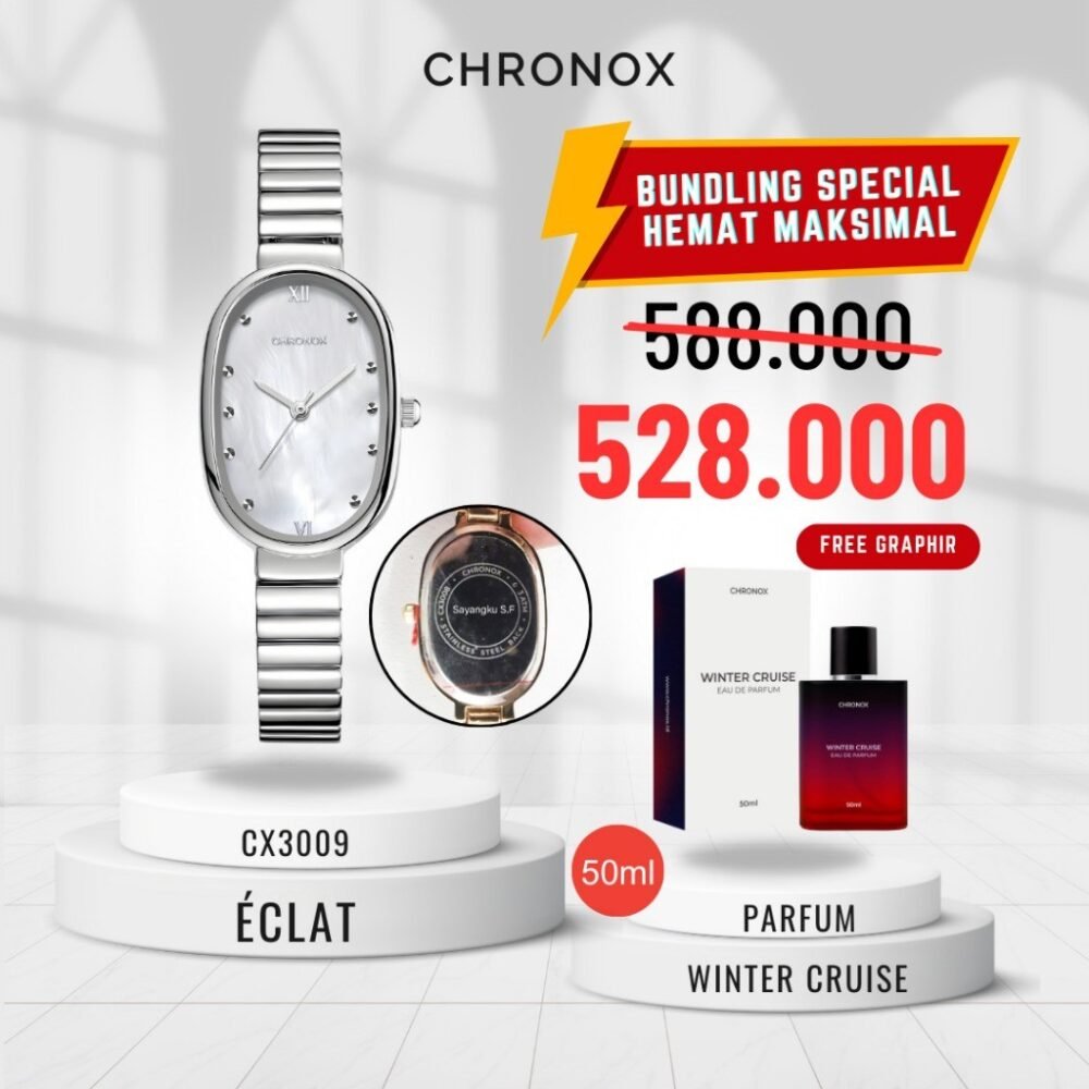 Jam Tangan Analog Wanita Rantai Anti Air Original Quartz Fashion Chronox CX3008 Seraphine - Gambar 6