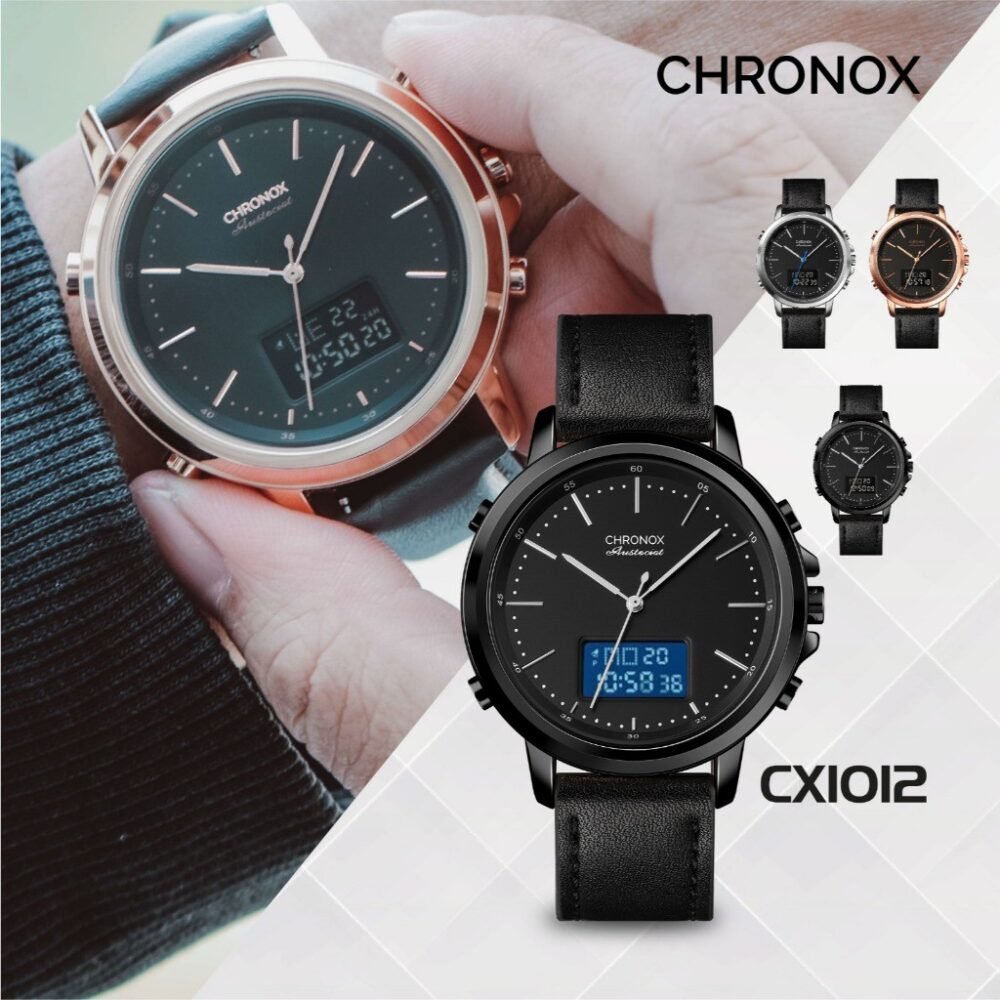 CHRONOX Jam Tangan Pria Kulit Analog Digital - CX1012 ABSOLUTE [Baca Deskripsi]