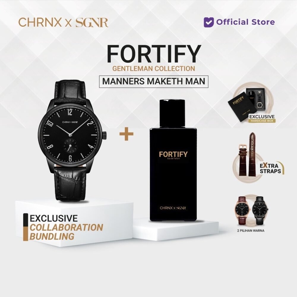 Jam Tangan & Parfum Fortify by CHRNX x SGNR - Fullblack