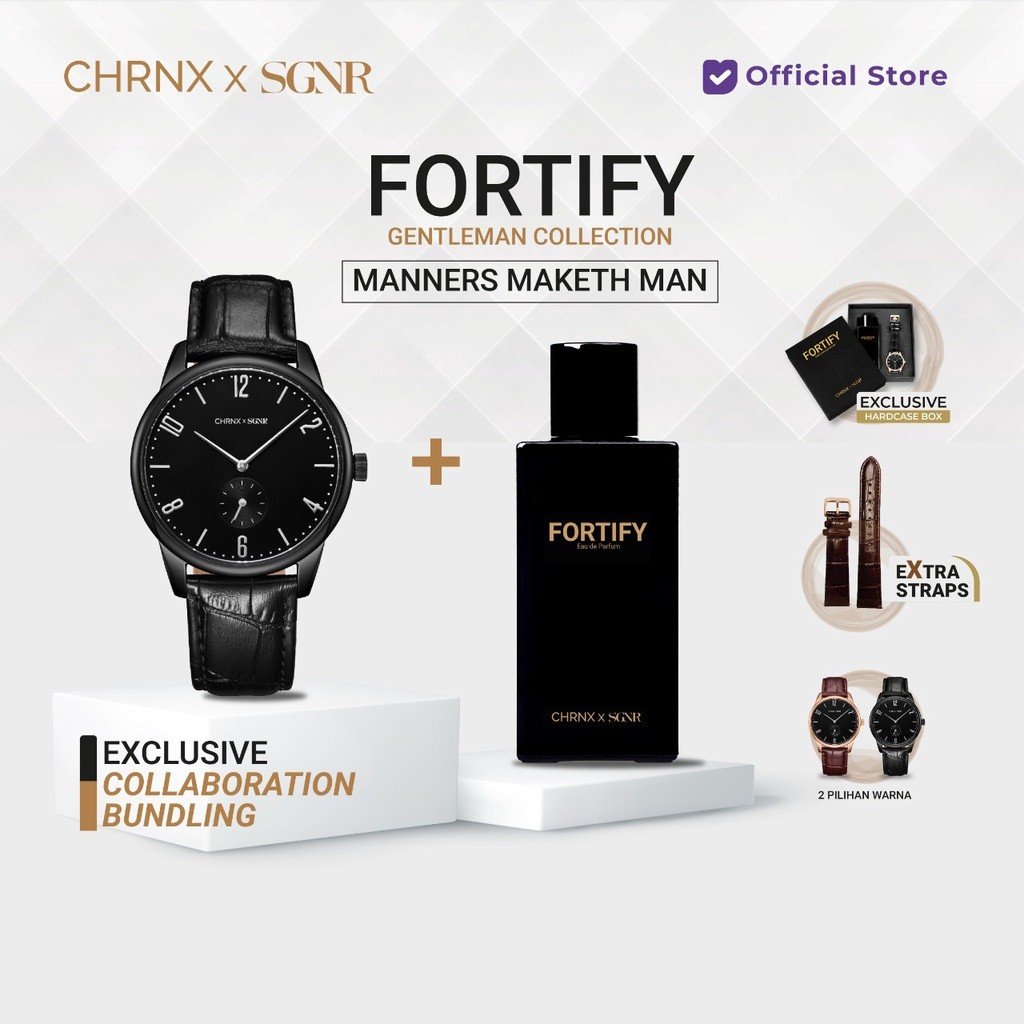 Jam Tangan & Parfum Fortify by CHRNX x SGNR - Fullblack