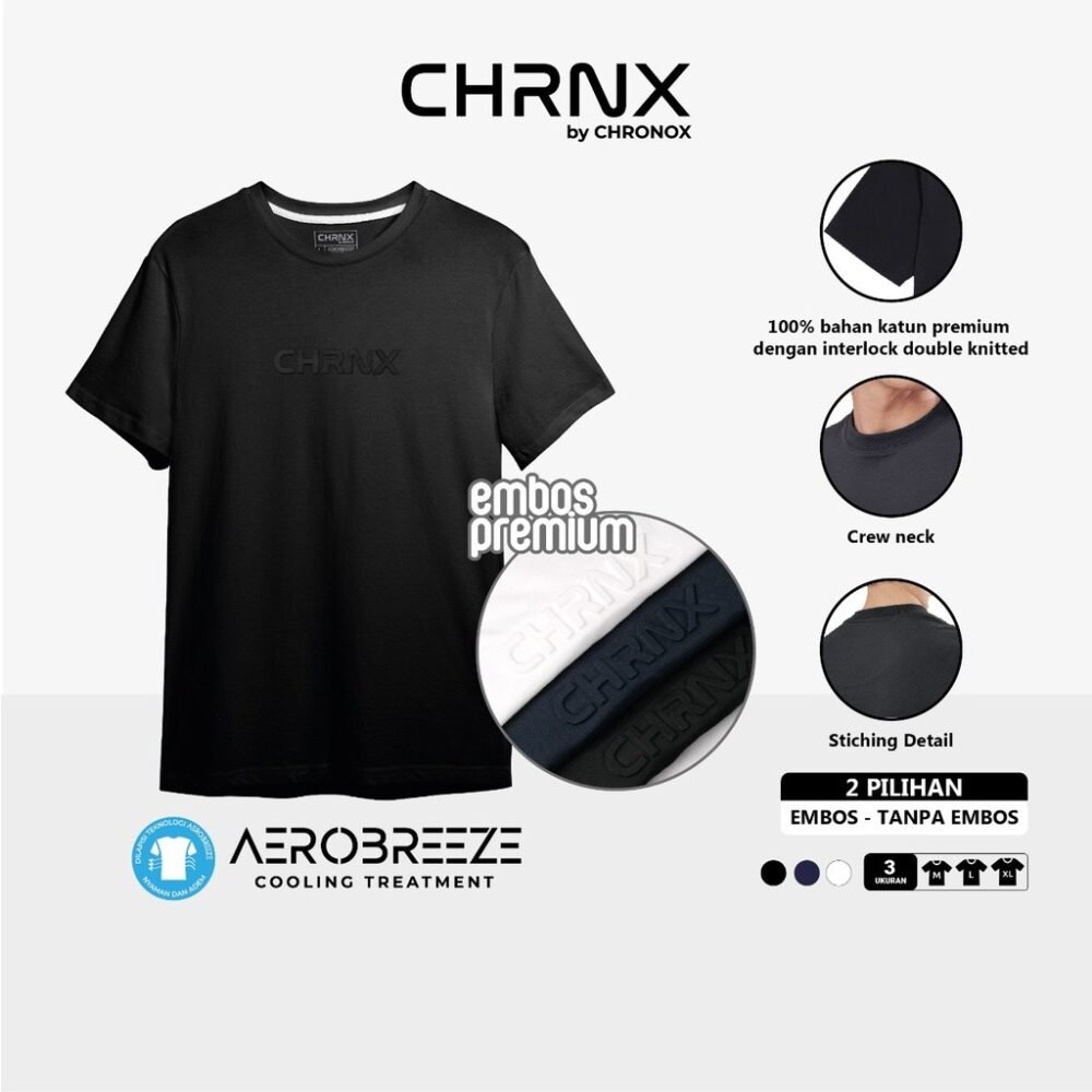 CHRONOX AEROBREEZE Kaos Polos Embos 100%?Katun?Premium Regular Fit