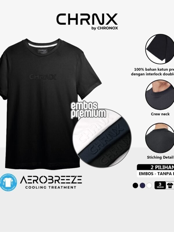 CHRONOX AEROBREEZE Kaos Polos Embos 100%?Katun?Premium Regular Fit