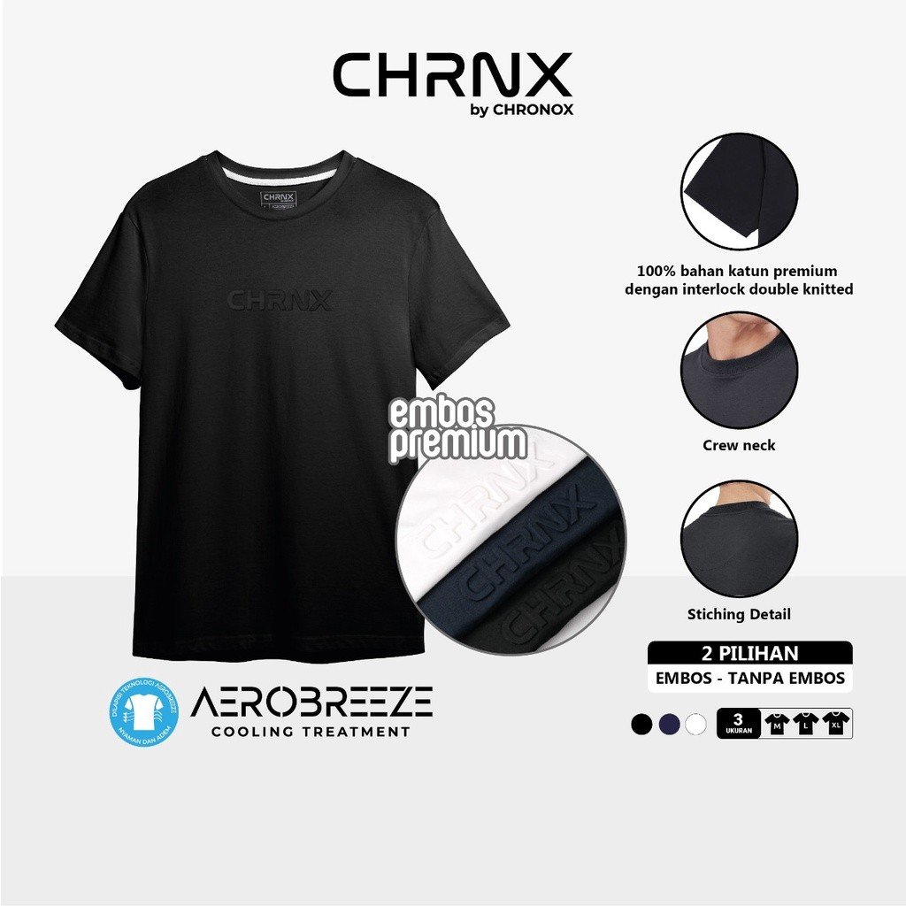 CHRONOX AEROBREEZE Kaos Polos Embos 100%?Katun?Premium Regular Fit