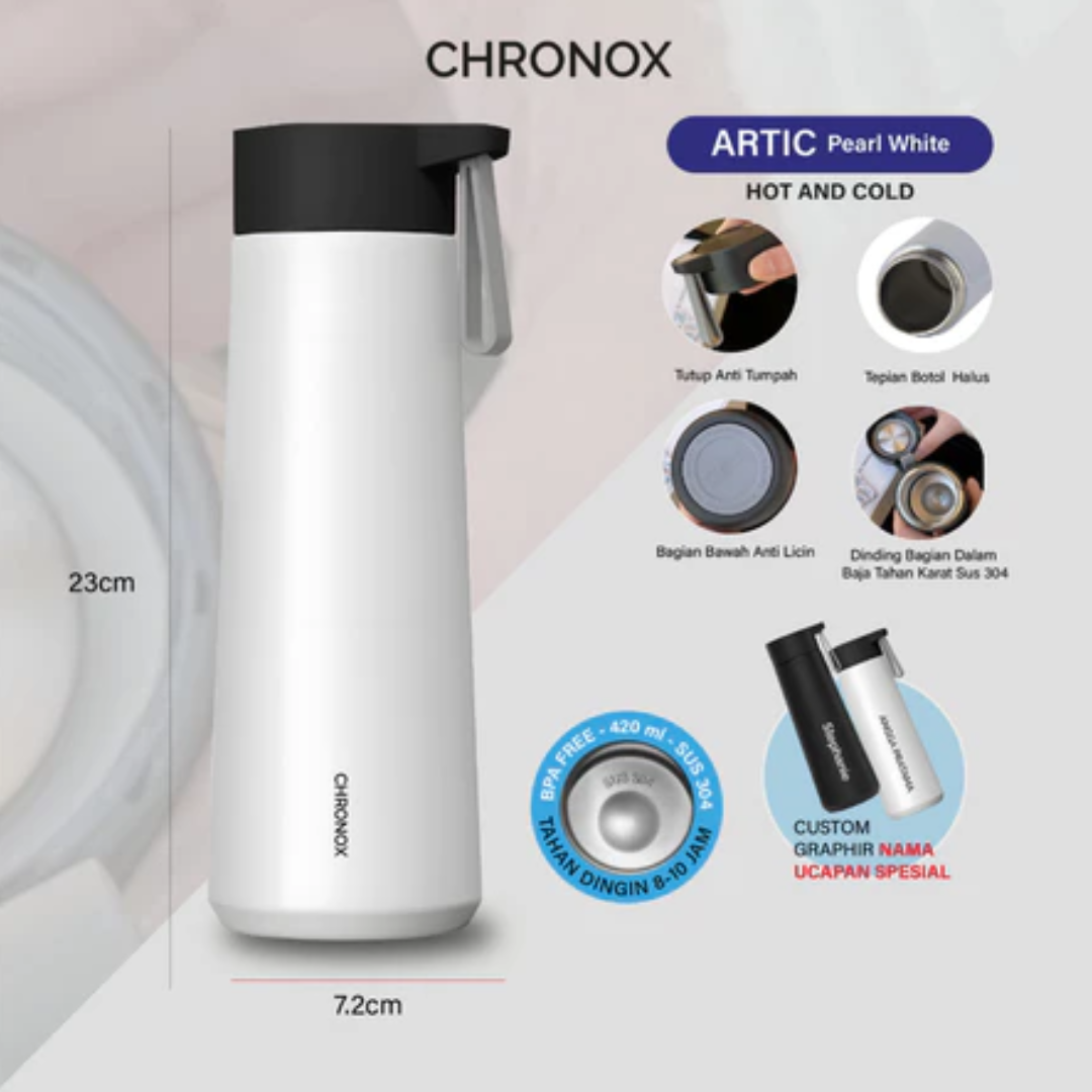 CHRONOX - ARTIC Tumbler 420ml - Botol Minum Stainless Steel Double Wall Insulated - Gambar 6