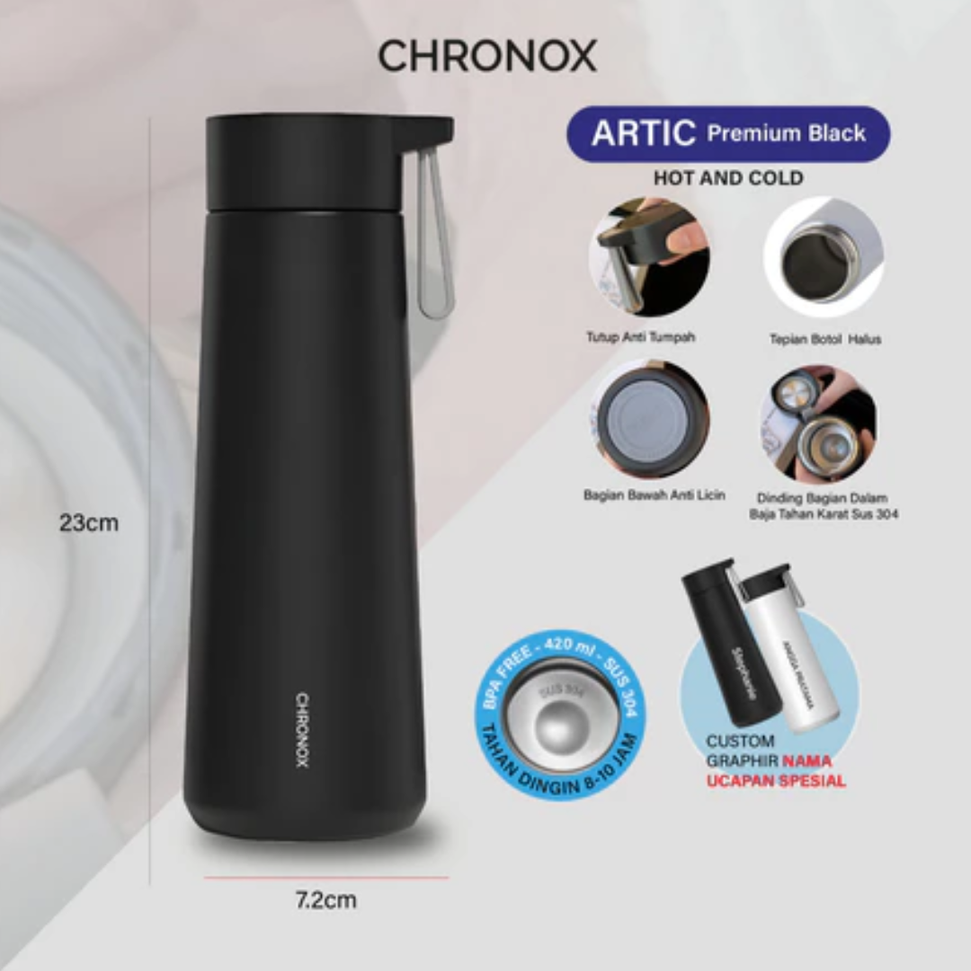 CHRONOX - ARTIC Tumbler 420ml - Botol Minum Stainless Steel Double Wall Insulated - Gambar 5