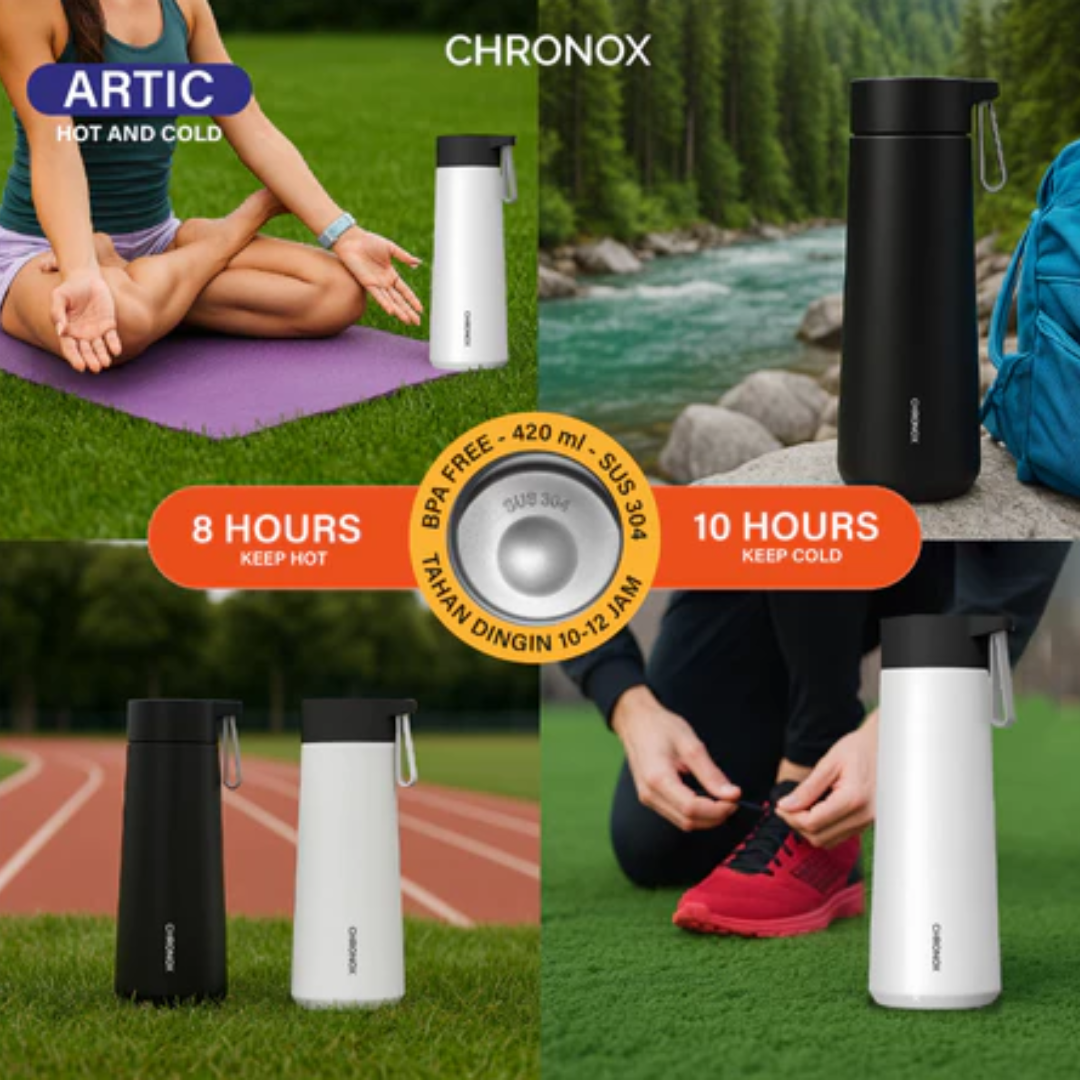 CHRONOX - ARTIC Tumbler 420ml - Botol Minum Stainless Steel Double Wall Insulated - Gambar 4