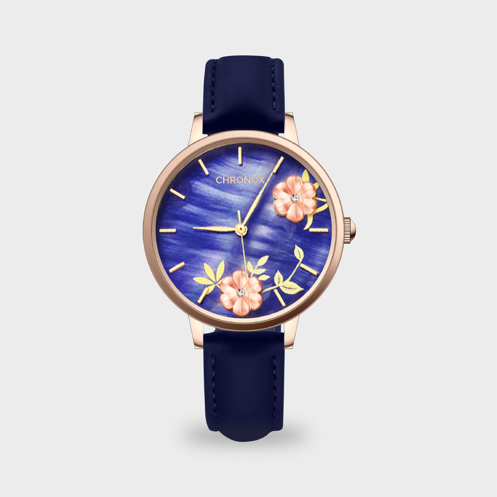 Jam Tangan Wanita Kulit Fashion Anti Air Original Leather Chronox CX3005 Roseya - Gambar 2