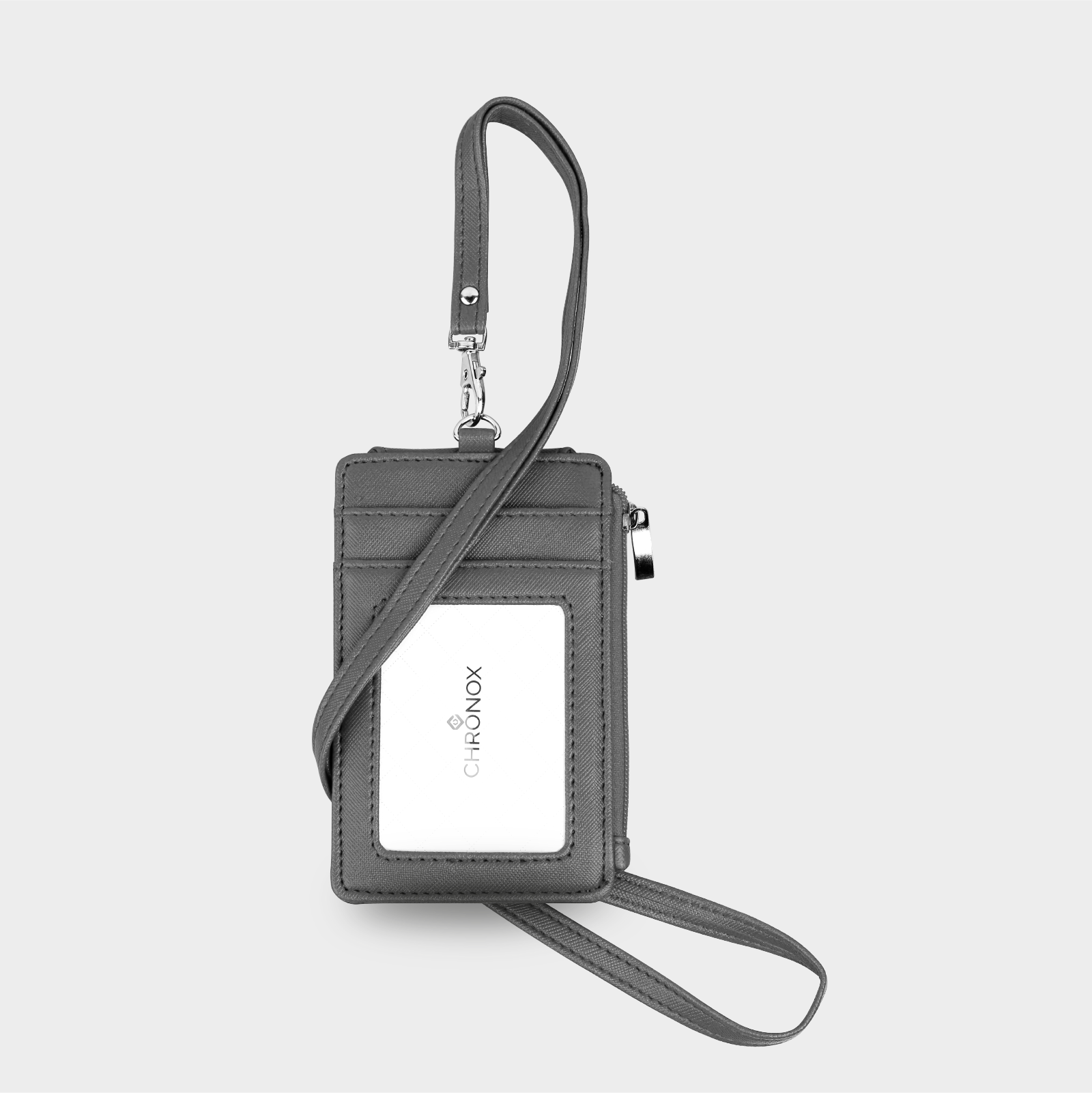 CHRONOX Lanyard Pria Wanita Kulit Saffiano ID Card Holder - AVERY PRO - Gambar 4