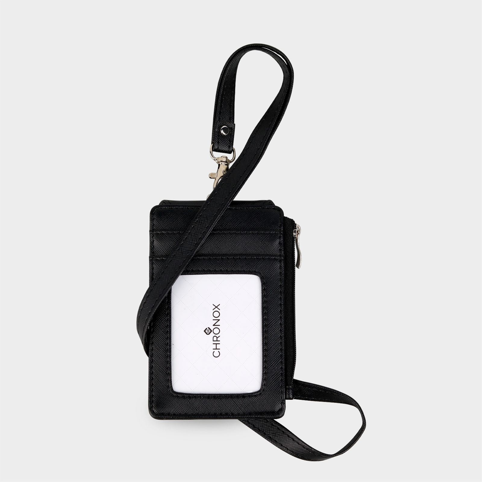 CHRONOX Lanyard Pria Wanita Kulit Saffiano ID Card Holder - AVERY PRO - Gambar 2