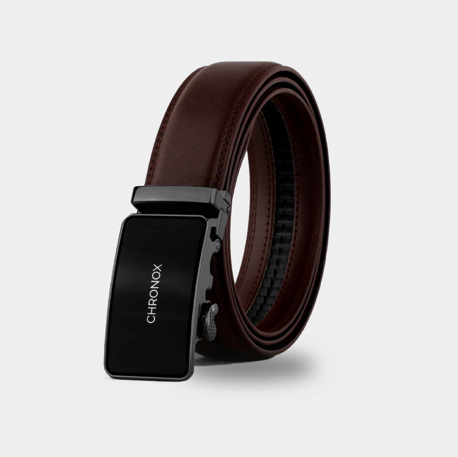 CHRONOX Gesper Kulit Saffiano Pria Wanita Ikat Pinggang Luxury - Gambar 3